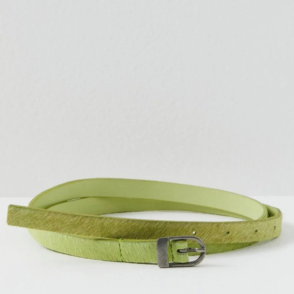 NWOT Free People Concrete Jungle Skinny Belt in Green